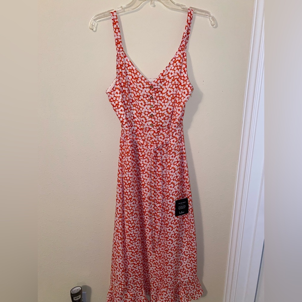 Darling Daisies Red Floral Print Midi Dress